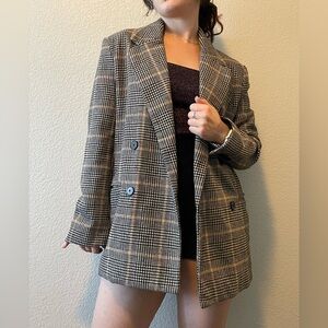 New Bershka Oversized Plaid Blazer.